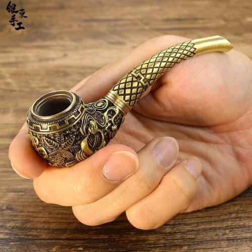 Retro Metal golden buddhist filter Smoking pipe Creative tobacco accessories Christmas Fathers Day Gift Men Gadget