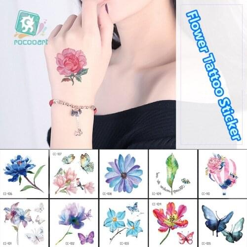 Mini Body Art waterproof temporary tattoos for women beauty flower design flash tattoo sticker Free Shipping