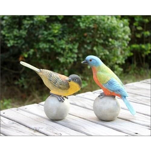 AMERICAN COUNTRY OUTDOOR PATIO SET PIECE GARDEN HOME DECORATION RESIN SIMULATION ANIMAL LOVE BIRDS GIFTS HOME