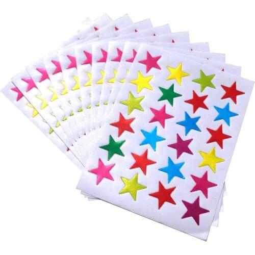 10sheets/Set Lovely Star Sticker Teacher Label Reward For Children Kid Students Gift Gold Silver Stationery