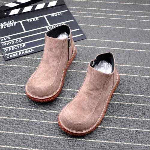 2020 new European and American doll shoes zipper short boots women round head Martin boots retro women boots ankle boots