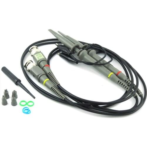 New 2pcs P6100 BNC Oscilloscope Probe Kit 100MHz 1X 10X High Precision Scope Analyzer Alligator Clip Probes Test Leads