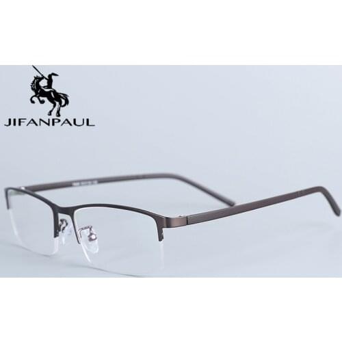 JIFANPAUL Metal alloy glasses frame unisex metal half-frame optical anti-blue light glasses student frame new fashion glasses