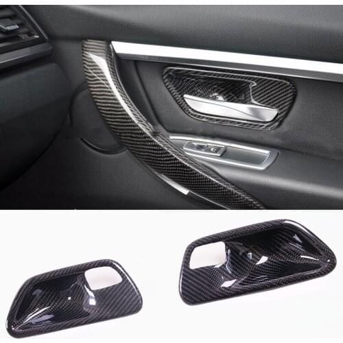 Carbon fiber Car Interior trim Door handle finesse Decorative stickers For BMW M3 M4 F80 F82