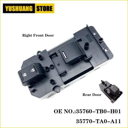Power Master Window Switch Electric Controller For Honda Accord 2008 2009 2010 2011 2012 2013 OEM# 35760-TB0-H01 35770-TA0-A11