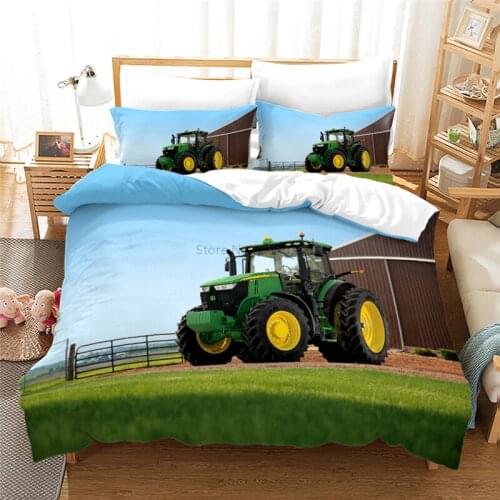 Hot Sale Tractor Duvet Cover Set with Pillowcase Single Double Twin Full Queen King Bedding Set Digital Printing Comforter Cover