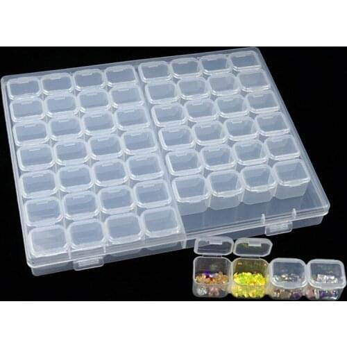 56 grid Adjustable Transparent Plastic Storage Box for diamond mosaic Tool Box special shaped bead Organizer