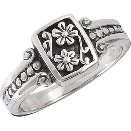 Retro 925 Silver Daisy Ring European and American Fashion Personality Ring