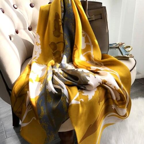 2020 Luxury brand Autumn and winter women New style Fashion Color matching Print silk scarf lady Popular headcloth beach shawl