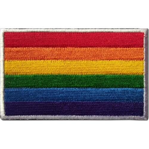 Backpack Velcro Badge Hat Matching Sticker Rainbow Flag Multicolor Full Embroidery Patch Customized Tactical Military Applique