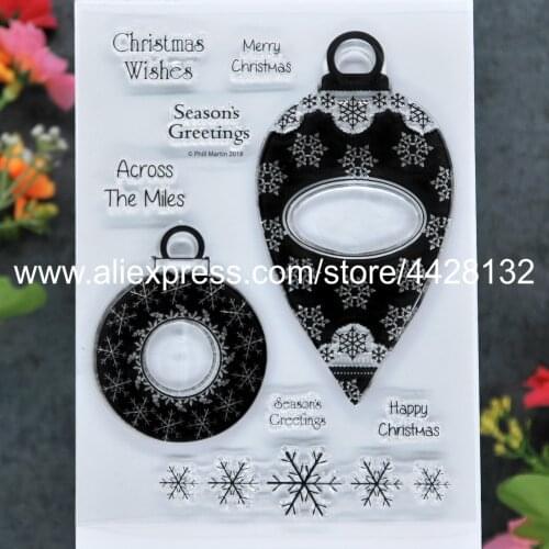 Merry Christmas Wishes Seasons Greetins Snowflake Ball Scrapbook photo cards rubber stamp clear stamp transparent stamp 9081637