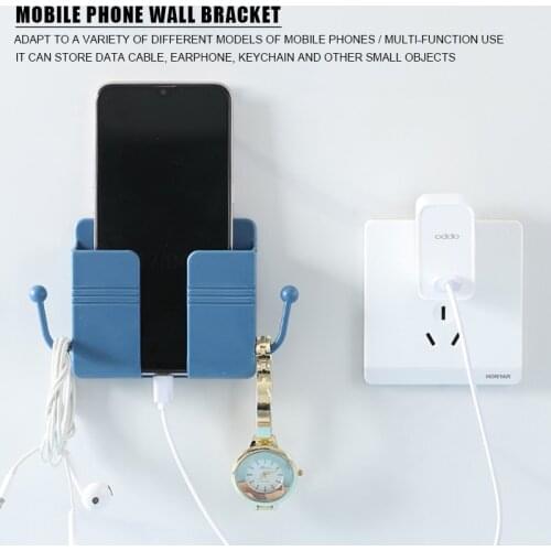 Wall-mounted storage rack, remote control convenient storage box, mobile phone plug holder, multi-function USB charging holder
