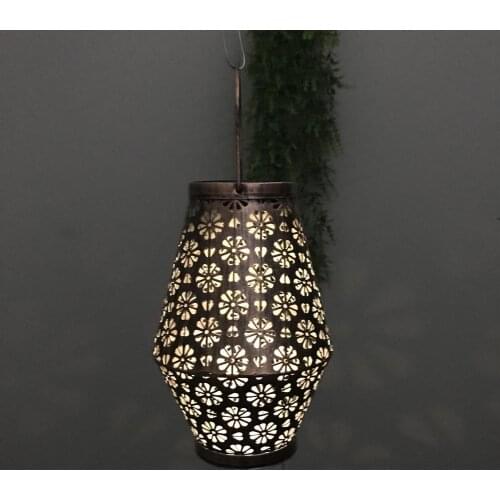 LED Solar Projection Lamp Lantern Hanging Solar Lights Outdoor Garden Decor Lights Metal Waterproof Table Lamp For Home Decor