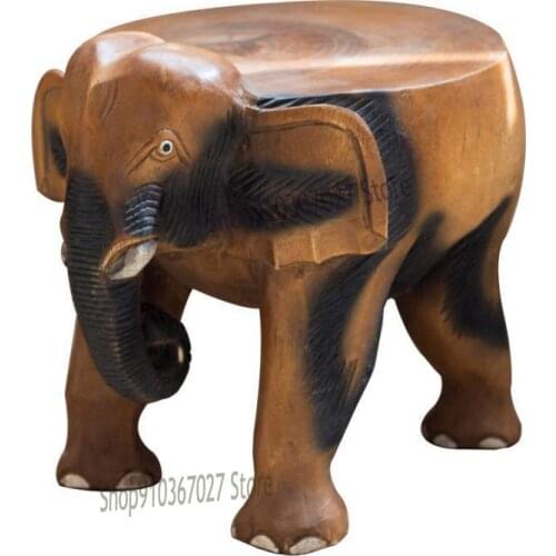 Shoe Stool Creative Thai Log Low Stool Solid Wood Small Stool Elephant Shoe Replacement Stool Wooden Pier Children Stool