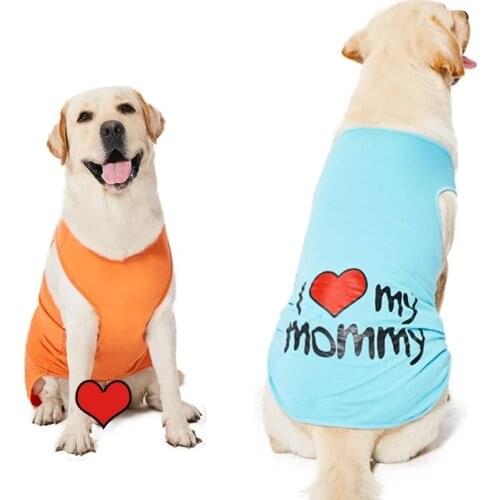 Big Dog Vest Summer Large Dog Clothes Love Mommy Daddy Pet Outfit Corgi Samoyed Husky Labrador Golden Retriever Clothing Coat