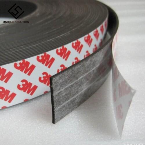 1 Meter 10*1.5 15*1.5 20*1.5 20*2mm self Adhesive Flexible Soft Magnetic Strip Rubber Magnet Tape width 10mm/15mm/30mm