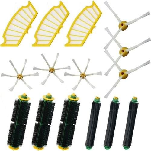 15 Pc/lot side brush +filter kit replacement for Irobot Roomba 500 Series 510 530 532 535 540 560 562 570 572 580 581 590