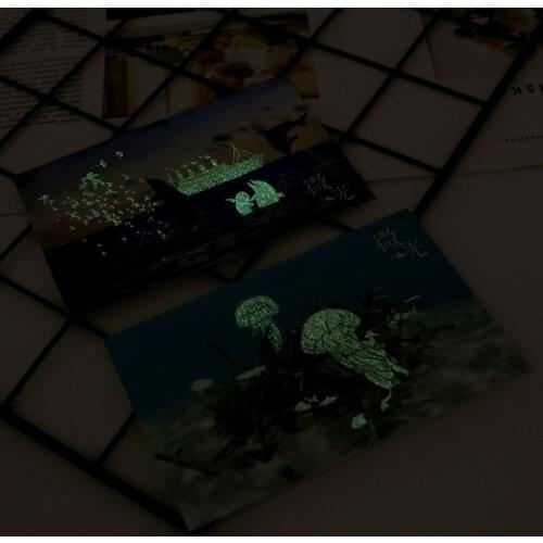 30pcs Vintage Luminous Postcard Glow In The Dark Ocean Greeting Post Card Novelty Xmas Greeting Cards Gift 32CB