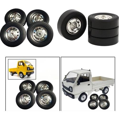 4pcs 55mm RC Rubber Wheel Tires for WPL D12 Vehicles Crawler Car Model Trucks Accessories Parts