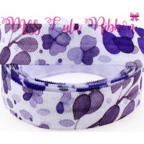 5/8" 16mm Ink Printing Heart Patterns Printed Fold Over Elastic Ribbon DIY Hair Cilps Webbings 50yards/roll MD1501016-16-2475