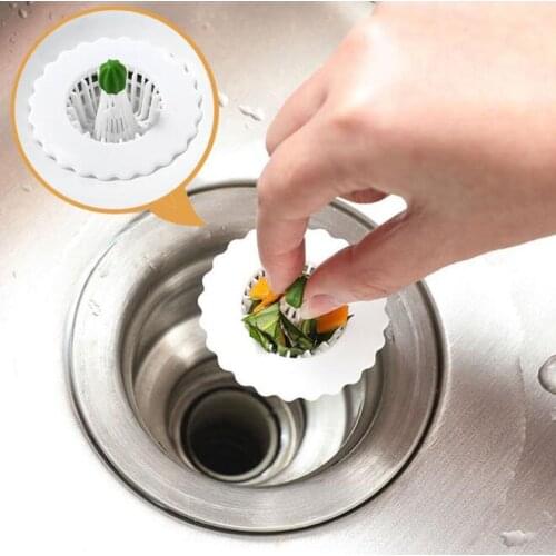 5pcs Cartoon Cactus Kitchen Sink Filter Floor Drain Strainer Hair Stopper Sink Drains Cover Sewer Kitchen Prevent Hair Blockage