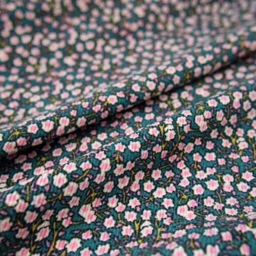 50*150cm Green Small Floral Corduroy Corduroy Fabric Dress Shirt Pants Womens Clothing Handmade DIY Fabric