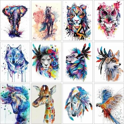 Huacan 5D Diamond Painting Lion Tiger Full Square Diamond Mosaic Embroidery Animal Horse Picture Of Rhinestones Home Decor Kit