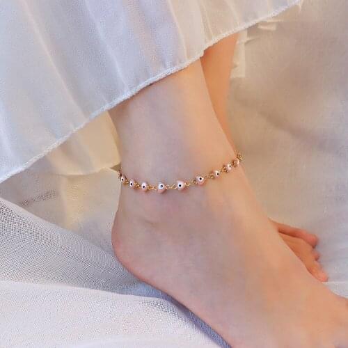 Fish Eye Anklet Bracelets for Women Beach Summer Jewelry Designer Stainless Steel Waterproof Anklets Hot Sale Wholesale Price