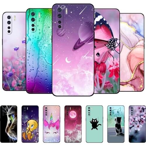 For OPPO A91 Case Phone Back Cover For OPPO A 91 Capas OPPOA91 Bumper 6.4" CPH2001 CPH2021 Funda Bag Silicon Soft black tpu case