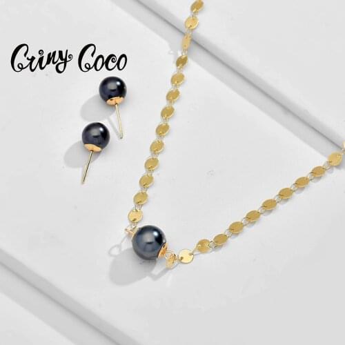 Cring Coco Polynesian Hawaiian Samoa Pearl Jewelry Sets Vintage Charm Pendant Necklace Stud Earrings Set for Women Holiday 2021