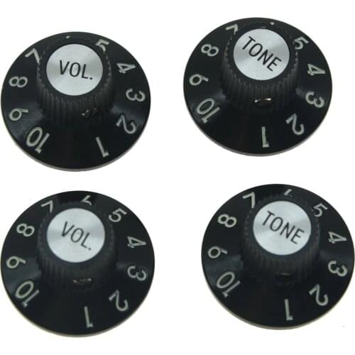 Dopro Quality 4pcs Witch Hat Knobs Skirted Knobs with Set Screw 2V2T for 72 Telecaster Custom or Amplifiers