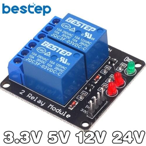 3.3V 5V 12V 24V 2 Channel Relay Module Low Level Trigger Relay Output 2 way Relay Module for Arduino