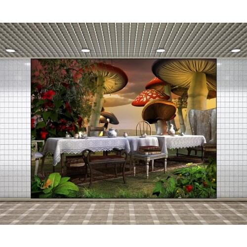 Lyavshi Photography Backdrop Alice in wonderland banquet carpet mushrooms Birthday Party Children photo background studio Custom