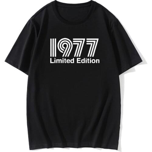 Fun Born In 1977 T Shirt Men Cotton O-neck Short Sleeve Limited Edition 1977 Birthday Gift Tshirt For Father Husband Tops Tee
