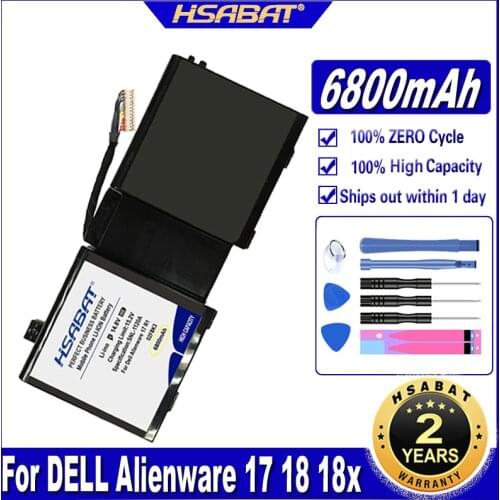 HSABAT 2F8K3 6800mAh Laptop Battery for DELL Alienware 17 18 18x M17X R5 M18X R3 02F8K3 Batteries