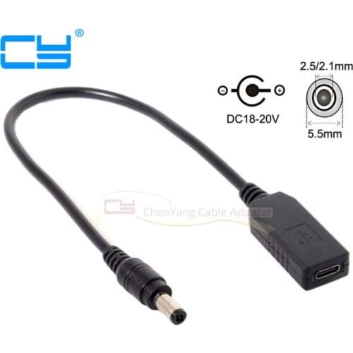 USB 3.1 Type C USB-C to DC 20V 5.5 2.5mm & 2.1mm Power Plug PD Emulator Trigger Charge Cable for Laptop