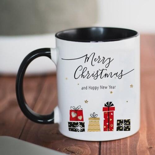 Merry Christmas Coffee Mug 11oz Ceramic Creative New Year Tea Cup Office Friends Gift