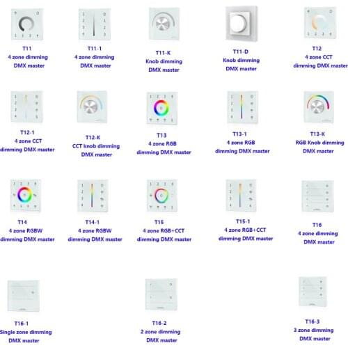 DMX control panel controller include Single zone/2 zone/3 zone/4 zone/CCT/RGB/RGBW/RGB+CCT
