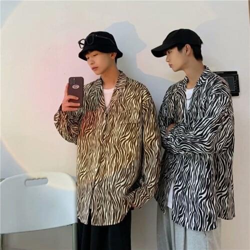 Summer striped shirt Korean style trendy top ins Hong Kong style long-sleeved shirt loose Japanese thin section handsome jacket