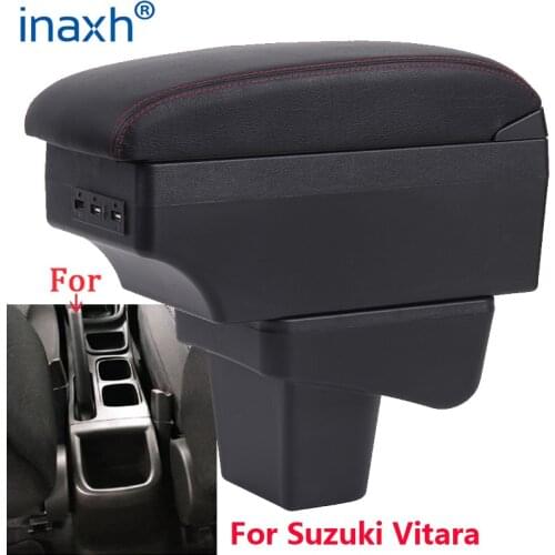 For Suzuki Vitara Armrest Retrofit parts dedicated Car Armrest Center Storage box car accessories Interior USB Easy to install