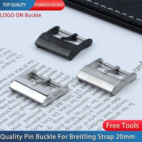 Top Quality Original Style Watchband Pin Buckle For Breitling Clasp 20mm Silver Stainless Steel Clasp For Leather Silicone Strap