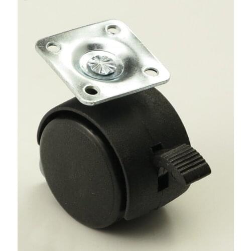 50mm Black Replacement Swivel Furniture Casters Office Chair Brake Plastic Rolling Rollers Wheels Caster For Platform Trolley