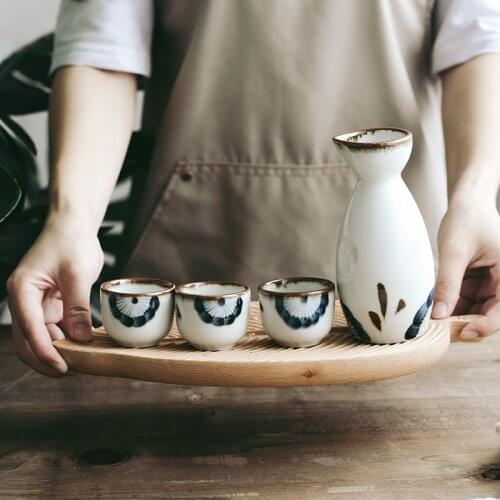 Hand-painted Hand-painted Sake Bottle Set Household Hip Flask Wine Glass Liquor Dispenser