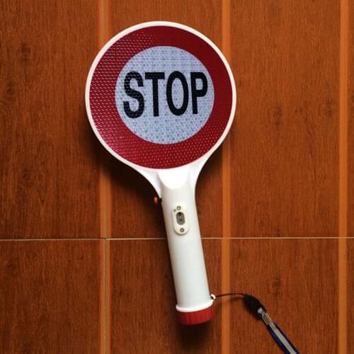 Handheld LED Traffic Sign Stop Light Rechargeable Car Warning Sign Flashlight