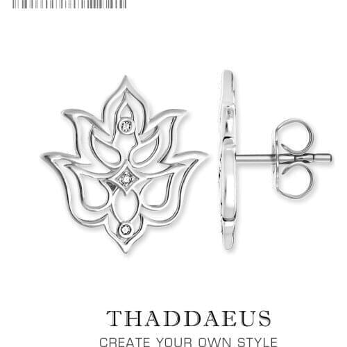 Lotus Flower Ornaments Stud Earrings,Europe Style Fashion Good Jewerly For Women,2018 Gift In 925 Sterling Silver,Super Deals