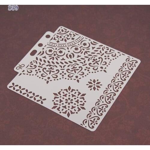 Flowers coner Layering Stencils graffiti hand copied board hollowed out photo album graphic spray painting tool