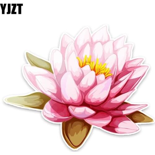 YJZT 13.8*11.4CM Mysterious Colored Lotus Plants Beautiful Flowers Car Stickers Accessories 11A1482