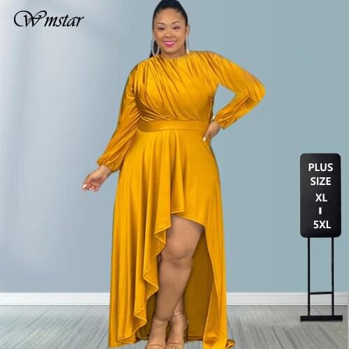 Plus Size 5XL Dresses for Women Party Elegant Elastic Waist Floor Length Irregular Sexy Birthday Outfits Wholesale Dropshipping