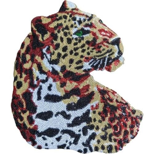 Animal Leopard Sequined 3D Accessories Badge Patch Iron On Sewing Sticker Decoration Applique Parches Termoadhesivos Para Ropa