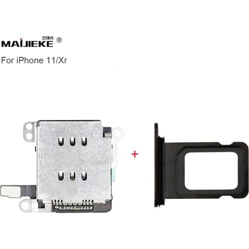 1 Set for iPhone Xr Dual Sim Card Reader connector Flex Cable Repair Replacement Parts For iPhone 11 Card Tray Slot Holder